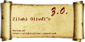 Zilahi Olivér névjegykártya